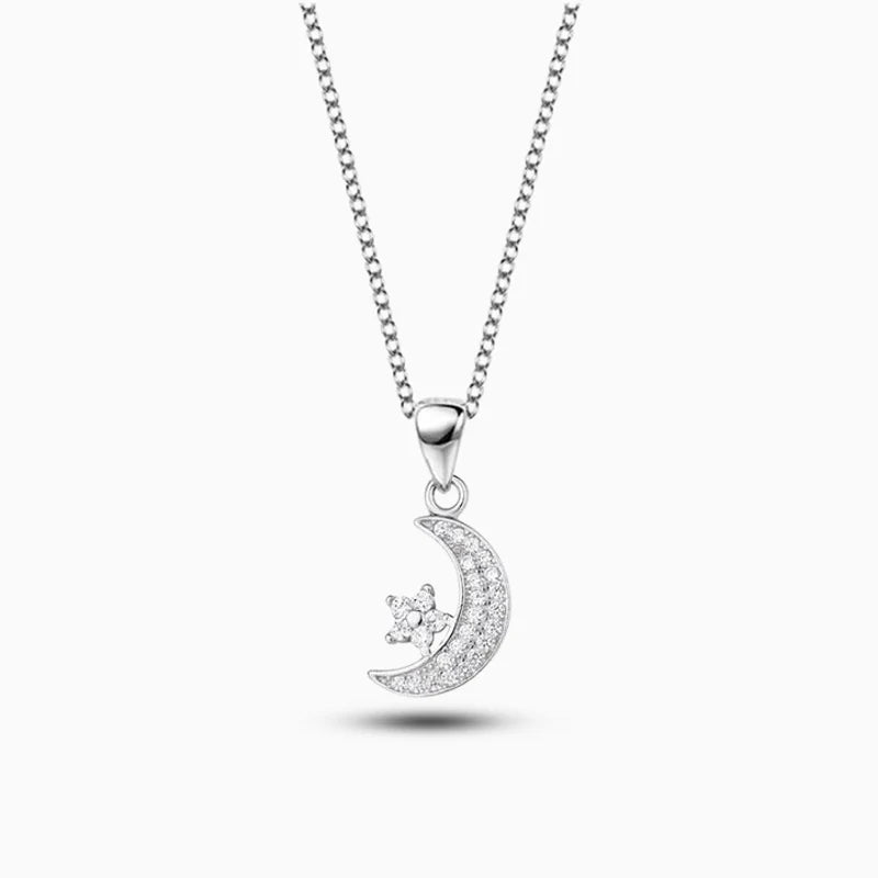 Vioraia Crescent Moon And Star Necklace