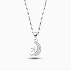 Vioraia Crescent Moon And Star Necklace