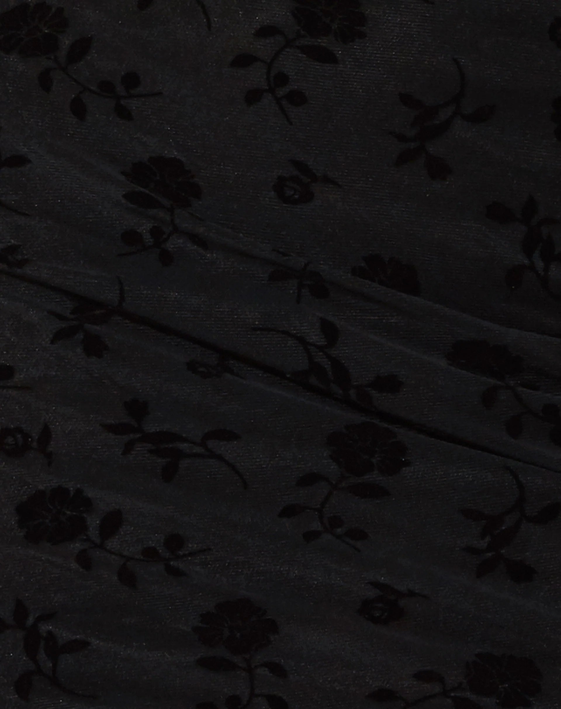 Yala Mini Dress in Black Floral Flock