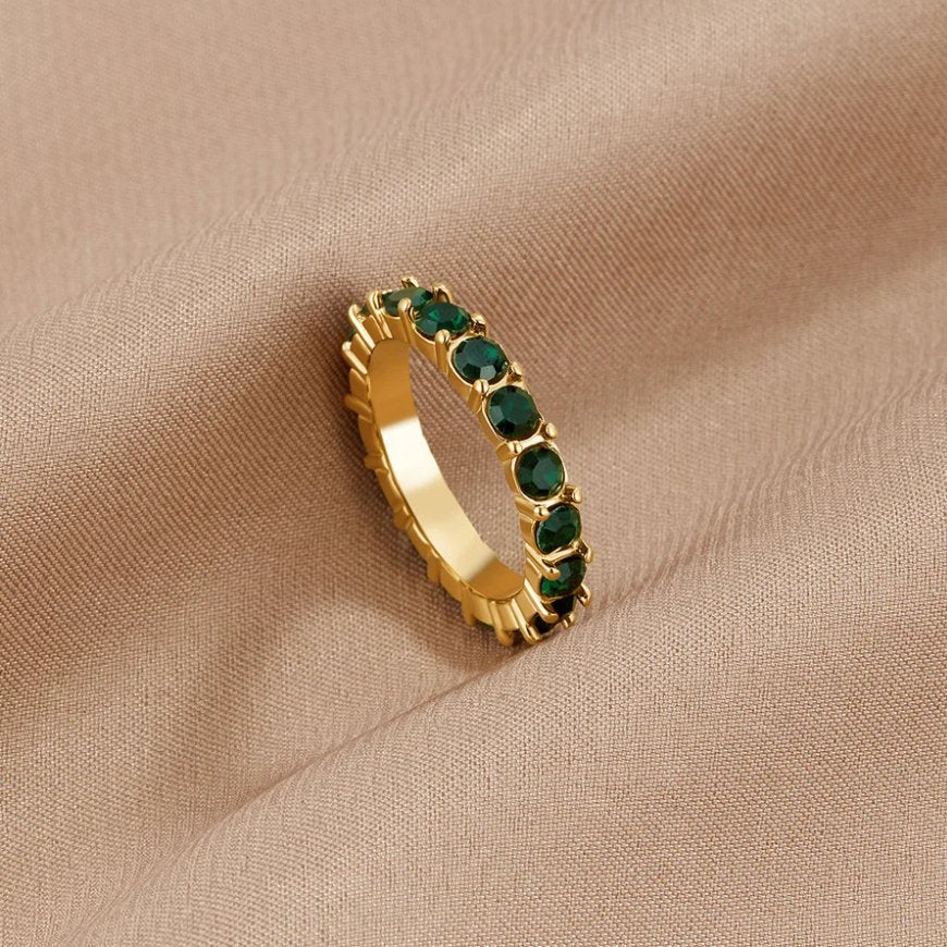 Vioraia Emerald Beauty 18K Crystal Ring
