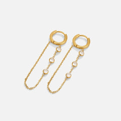 Vioraia Kira Crystal Drop Hoop Earrings