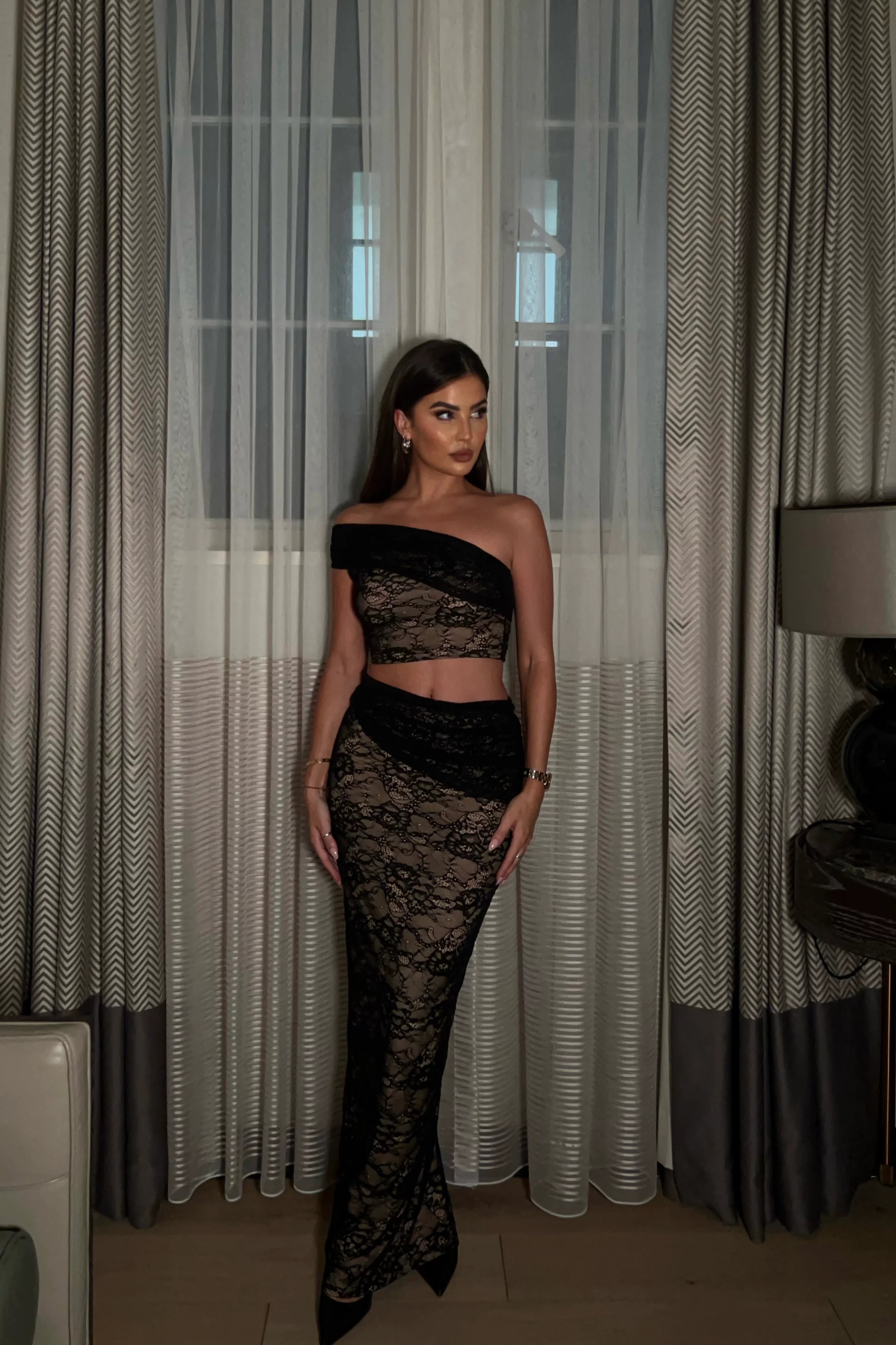 ANASTASIA LACE CO-ORD | BLACK - SALE
