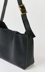 Vioraia Leanora Bag - Gold Buckle Tote Bag in Black