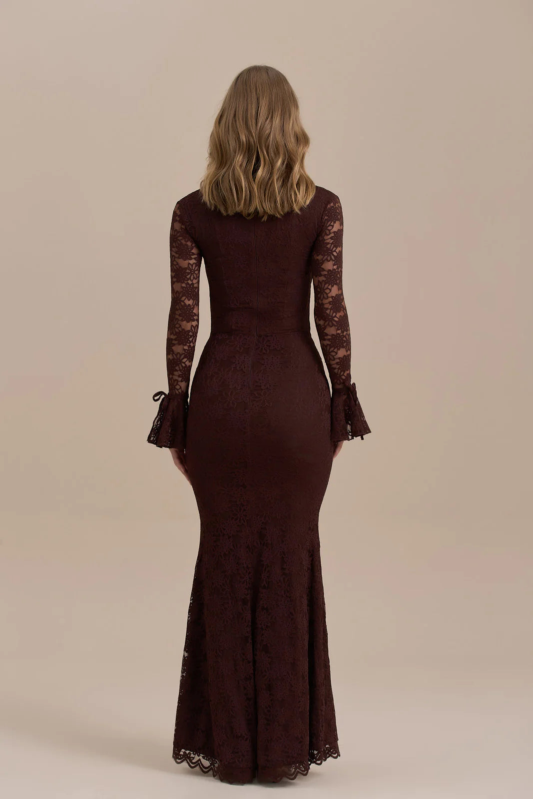 JULIETTE LACE MAXI DRESS | CHOCOLATE