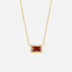Vioraia Baguette Birthstone Necklace