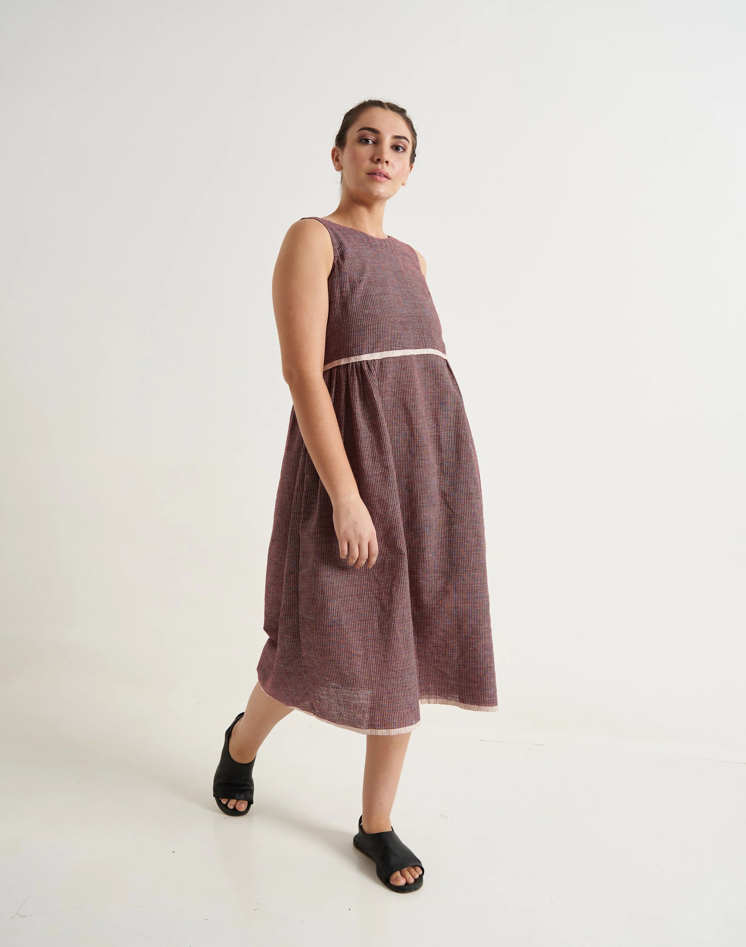 Checkered Midi Dress