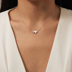 Vioraia Forever Love & Letter Silver Necklace