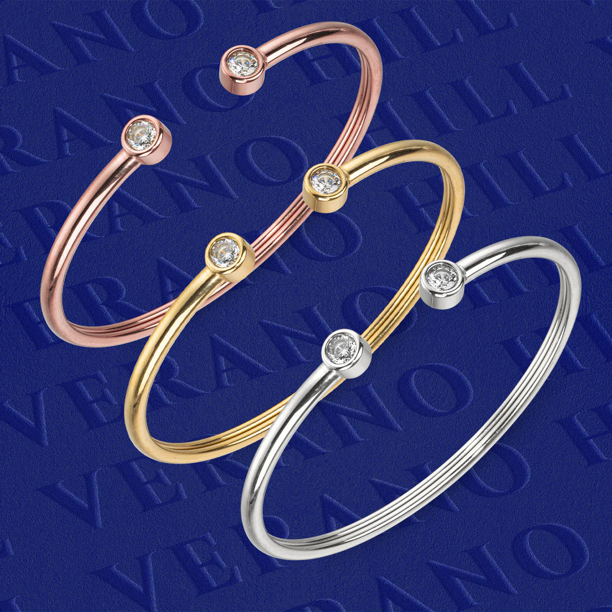 Vioraia Verano Studded Stones Cuff Bangle