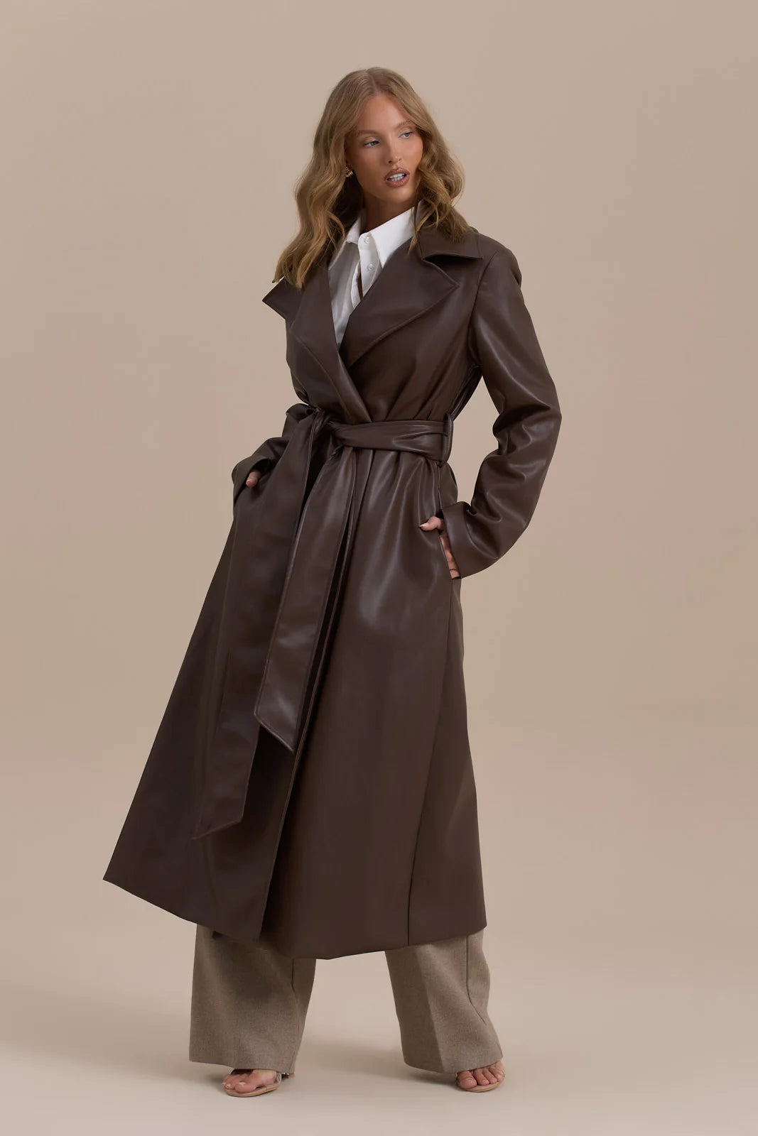 ANUSHKA TRENCH COAT | CHOCOLATE