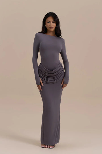 ASHTIN MAXI SKIRT | SLATE GREY