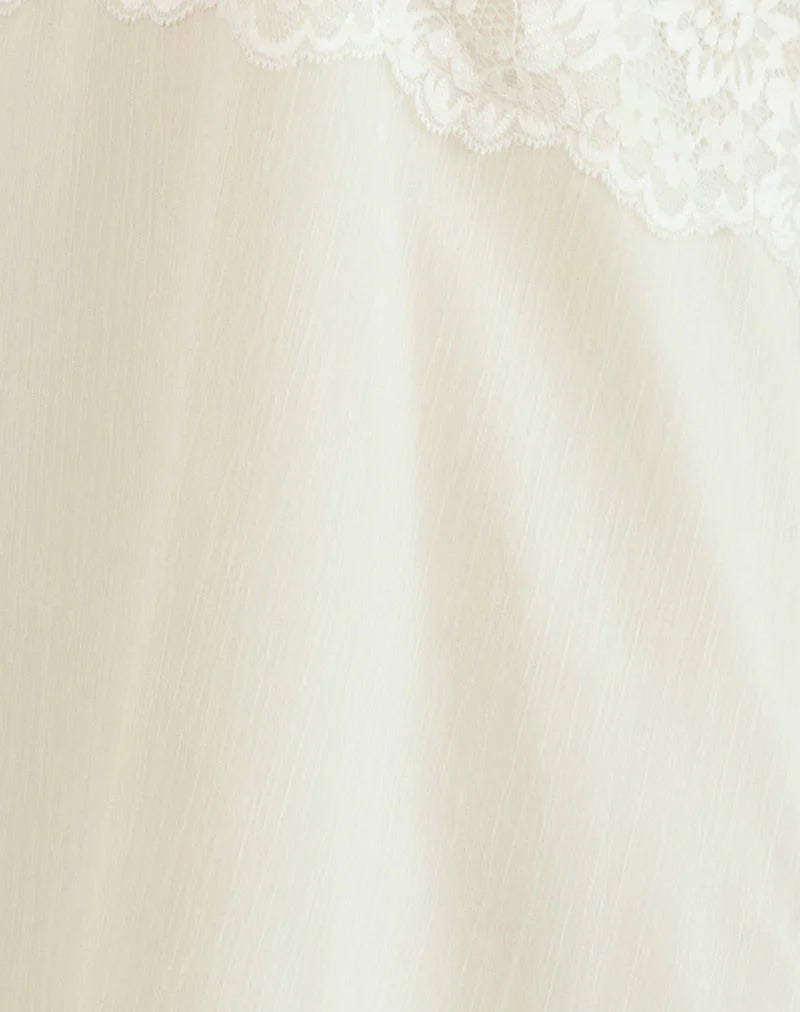 Juvia Babydoll Mini Dress in Chiffon Ivory