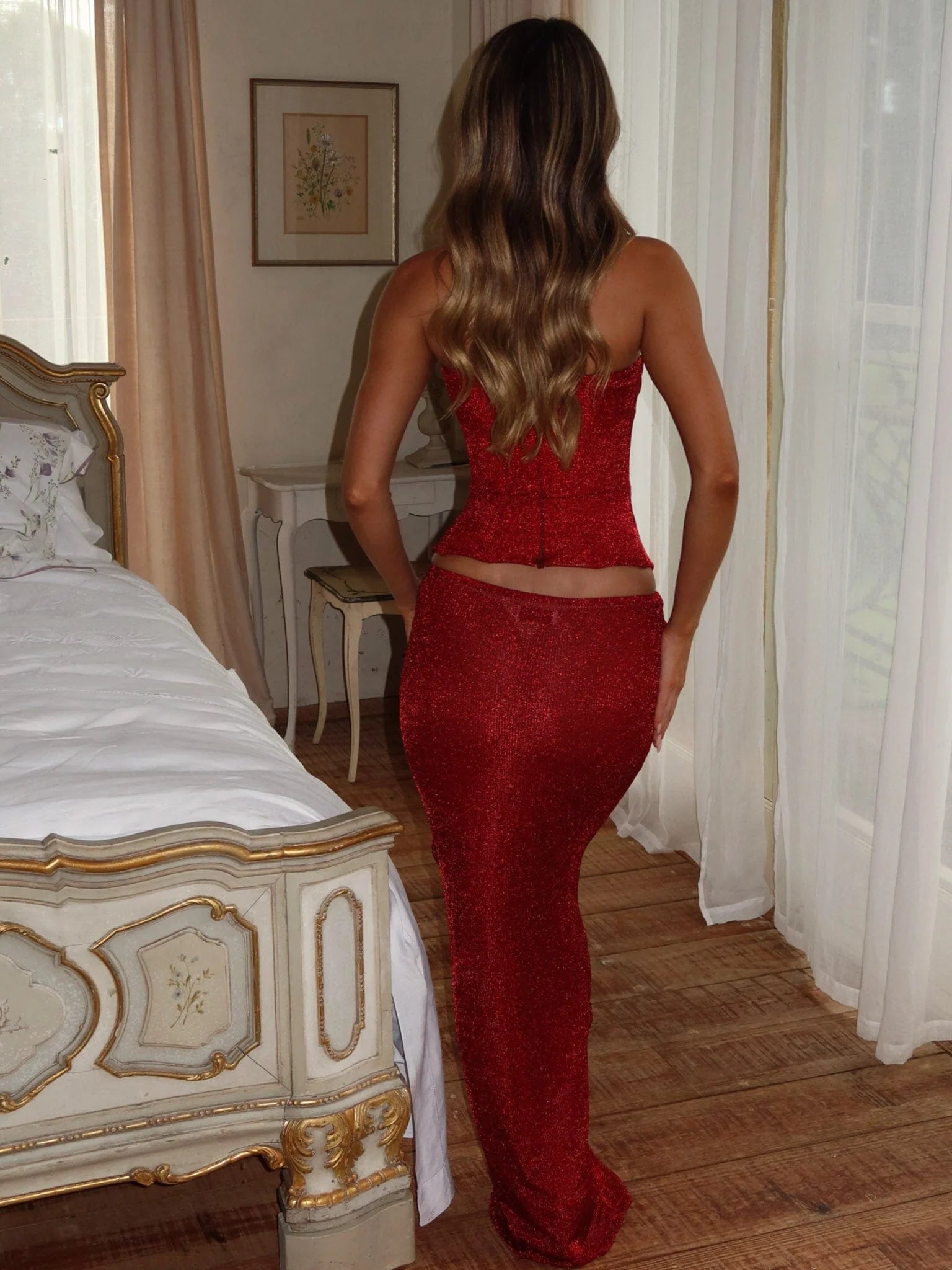 Lucy's SOLA FLOWER CORSET RED SHIMMER