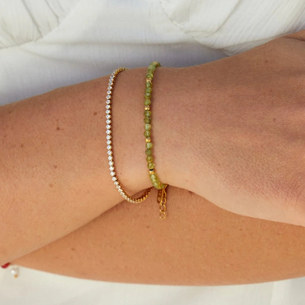 Vioraia Green Peridot Bead Bracelet