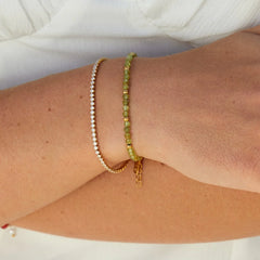 Vioraia Green Peridot Bead Bracelet
