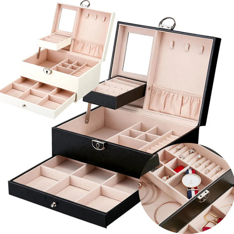 Vioraia Premium Double Layer Jewelry Box
