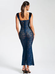 Veronica Teal Lace Maxi Dress