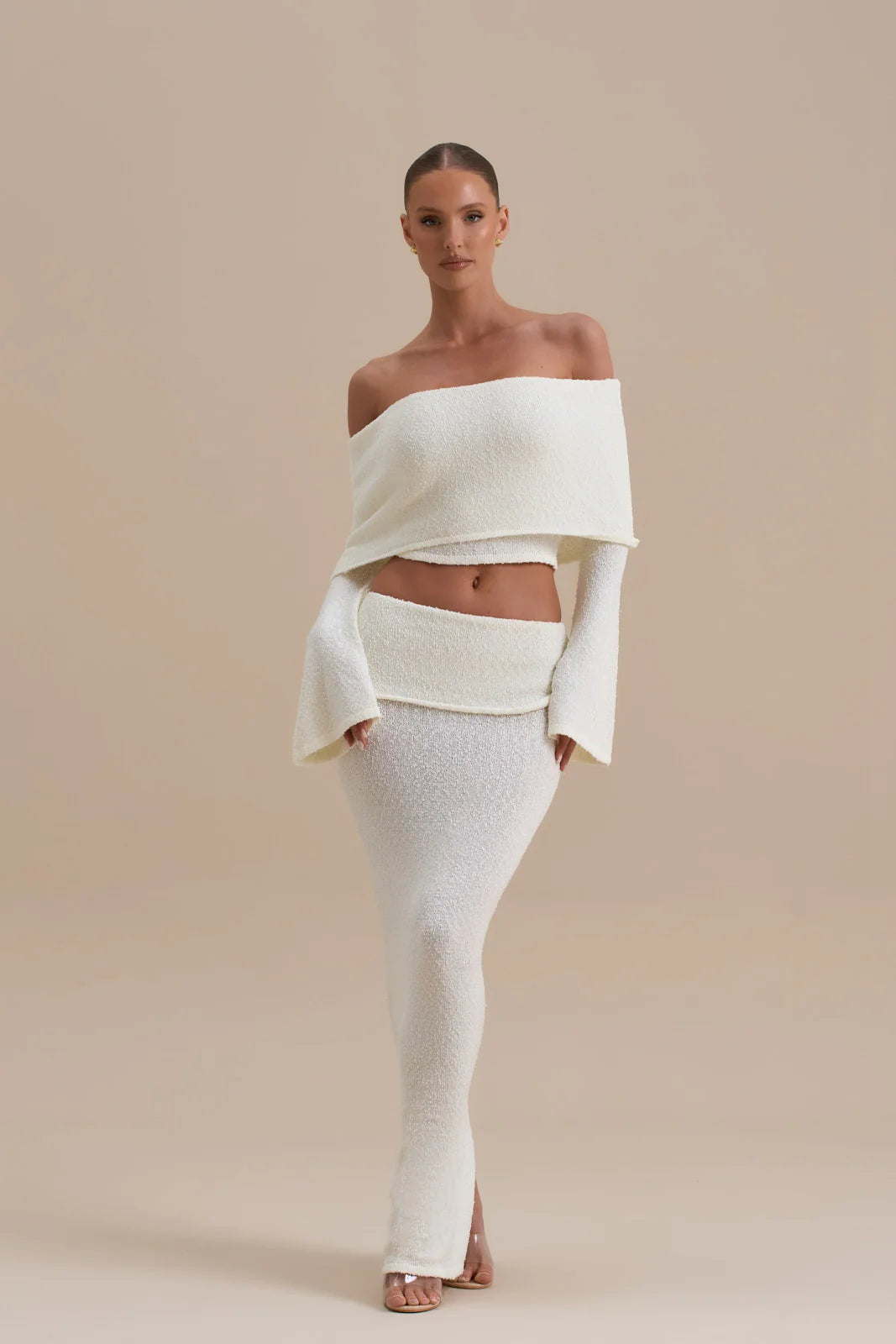 YASMIN BOUCLE KNIT CO-ORD | CREAM