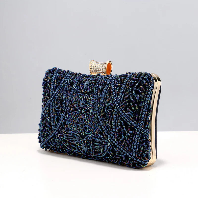 Vioraia Kaia Luxury Beaded Clutch Bag