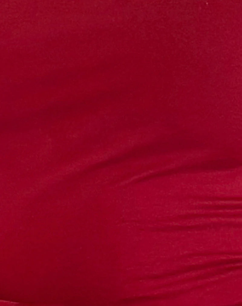 Janjisu Bodycon Mini Dress in Adrenaline Red