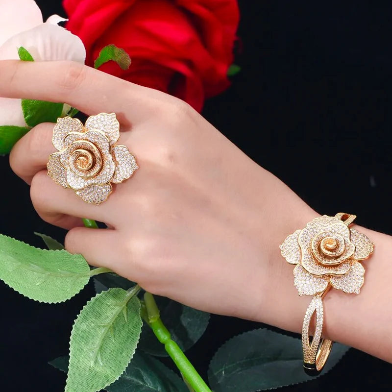 Vioraia Sparkling Rose Jewelry Set