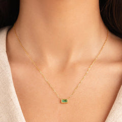 Vioraia Baguette Birthstone Necklace