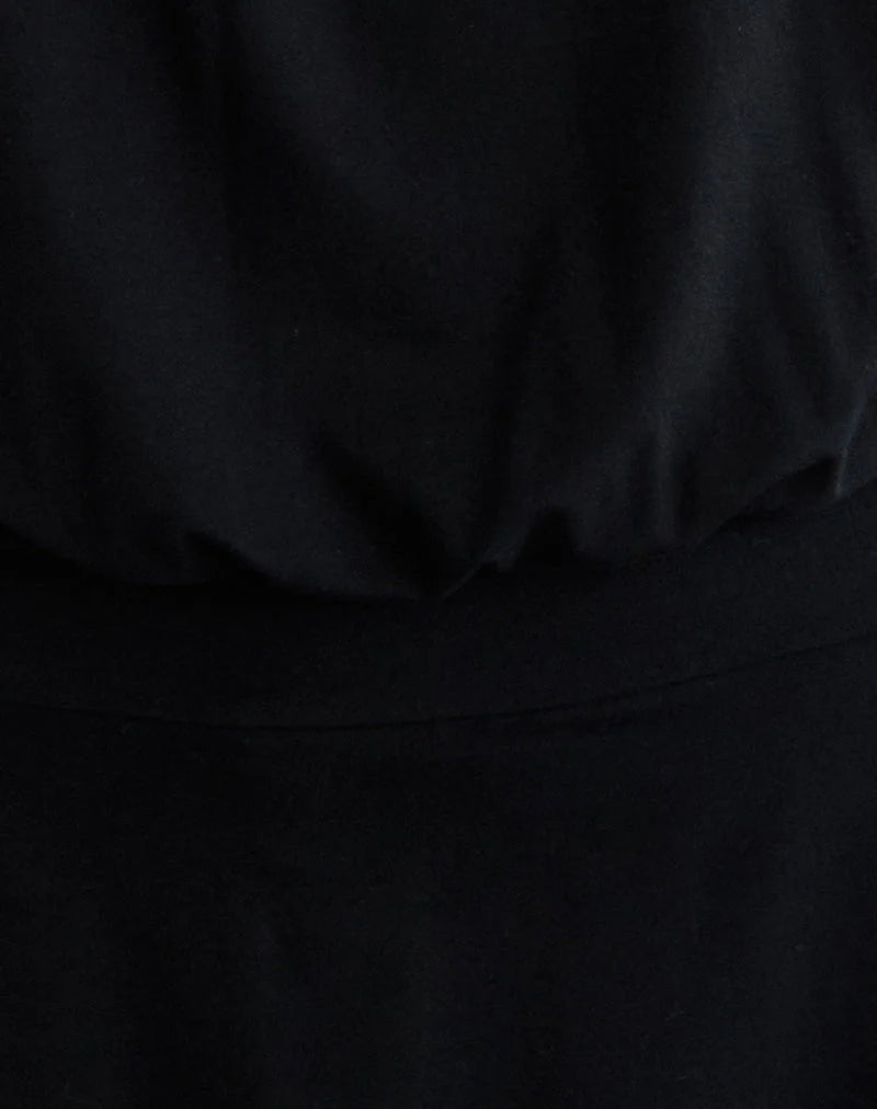 Vaklina Mini Dress in Rayon Jersey Black