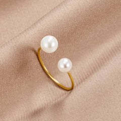 Vioraia Durya Double Pearl Wrap Ring