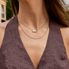 Vioraia Louise Double Pearl Pendant Necklace