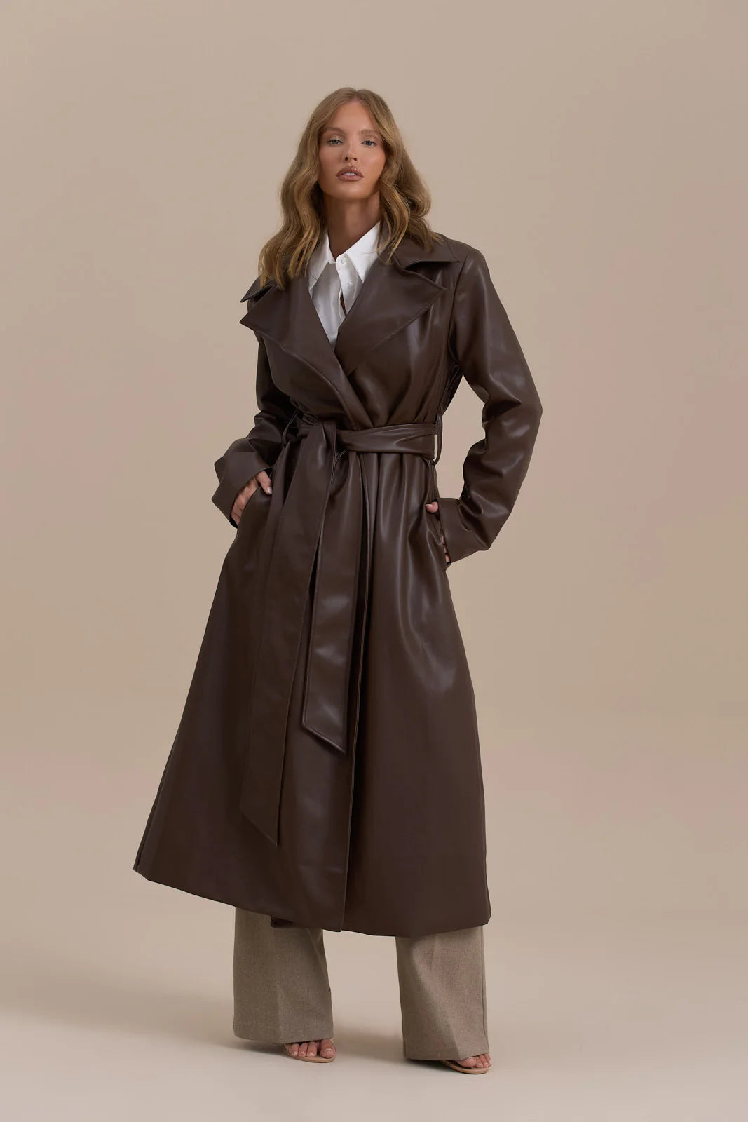 ANUSHKA TRENCH COAT | CHOCOLATE