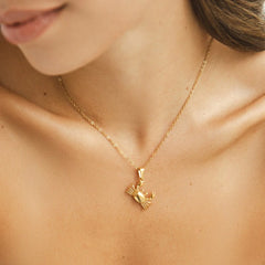 Vioraia Golden Crab Pendant Necklace