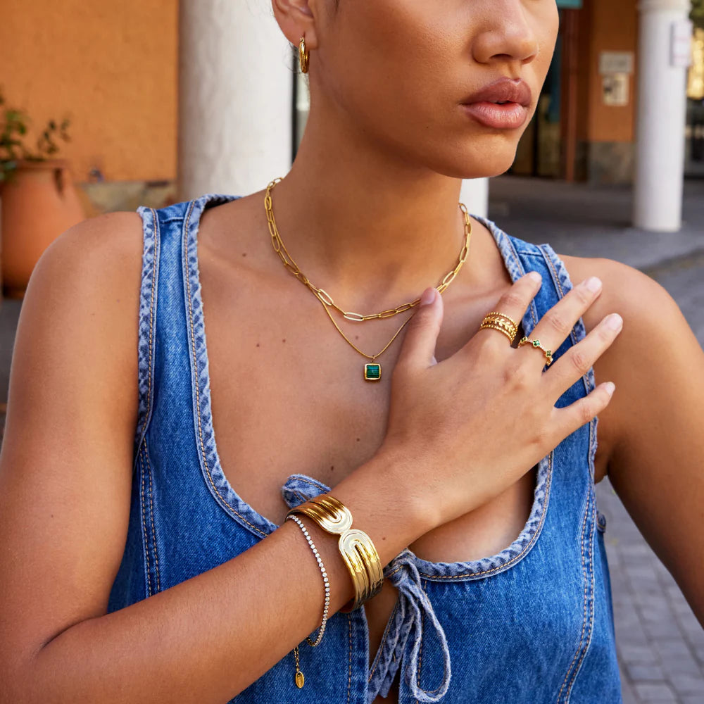 Vioraia Ezra Gold Cuff Bangle