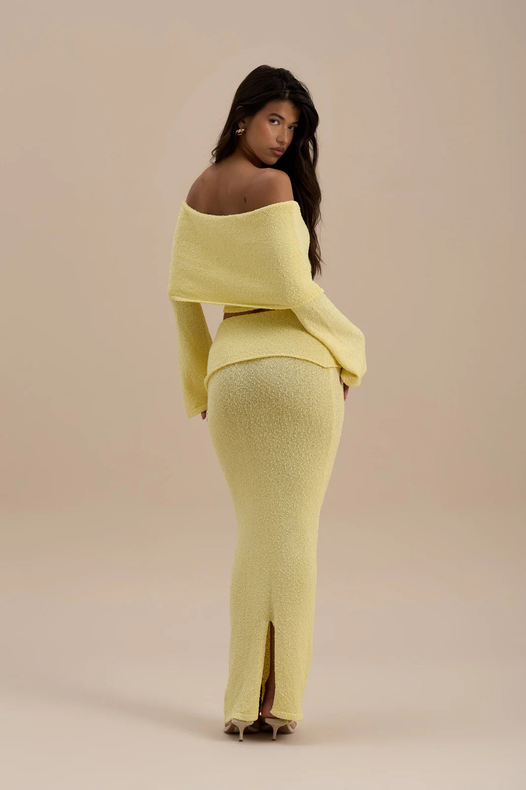 YASMIN BOUCLE KNIT CO-ORD | LEMON