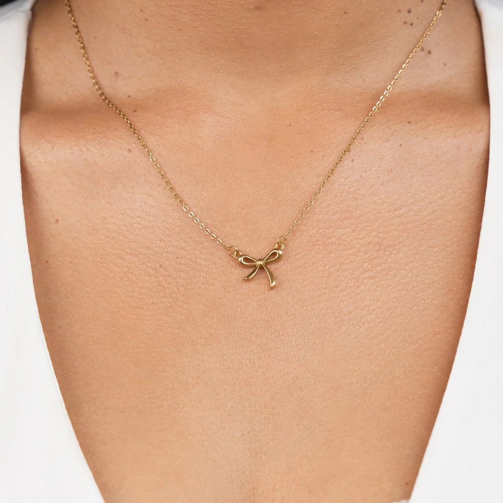 Vioraia Serenity Bow Pendant Necklace