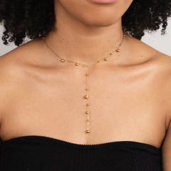 Vioraia Lovi Gold Beads Tassel Necklace