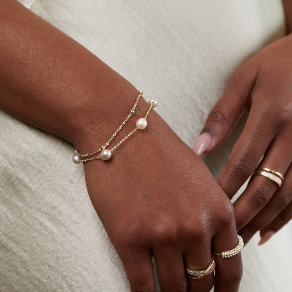 Vioraia Freshwater Pearl Layered Bracelet