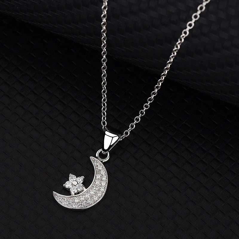 Vioraia Crescent Moon And Star Necklace