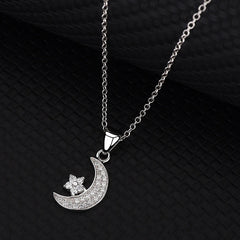 Vioraia Crescent Moon And Star Necklace