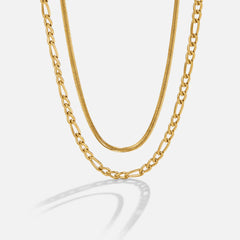 Vioraia Layered Figaro Chain Necklace