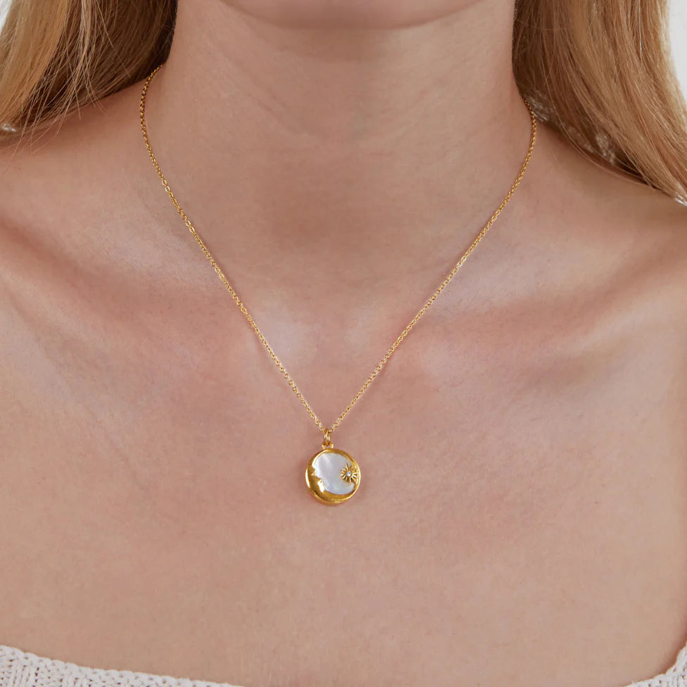 Vioraia Dreaming in the Clouds' Moon & Star Necklace