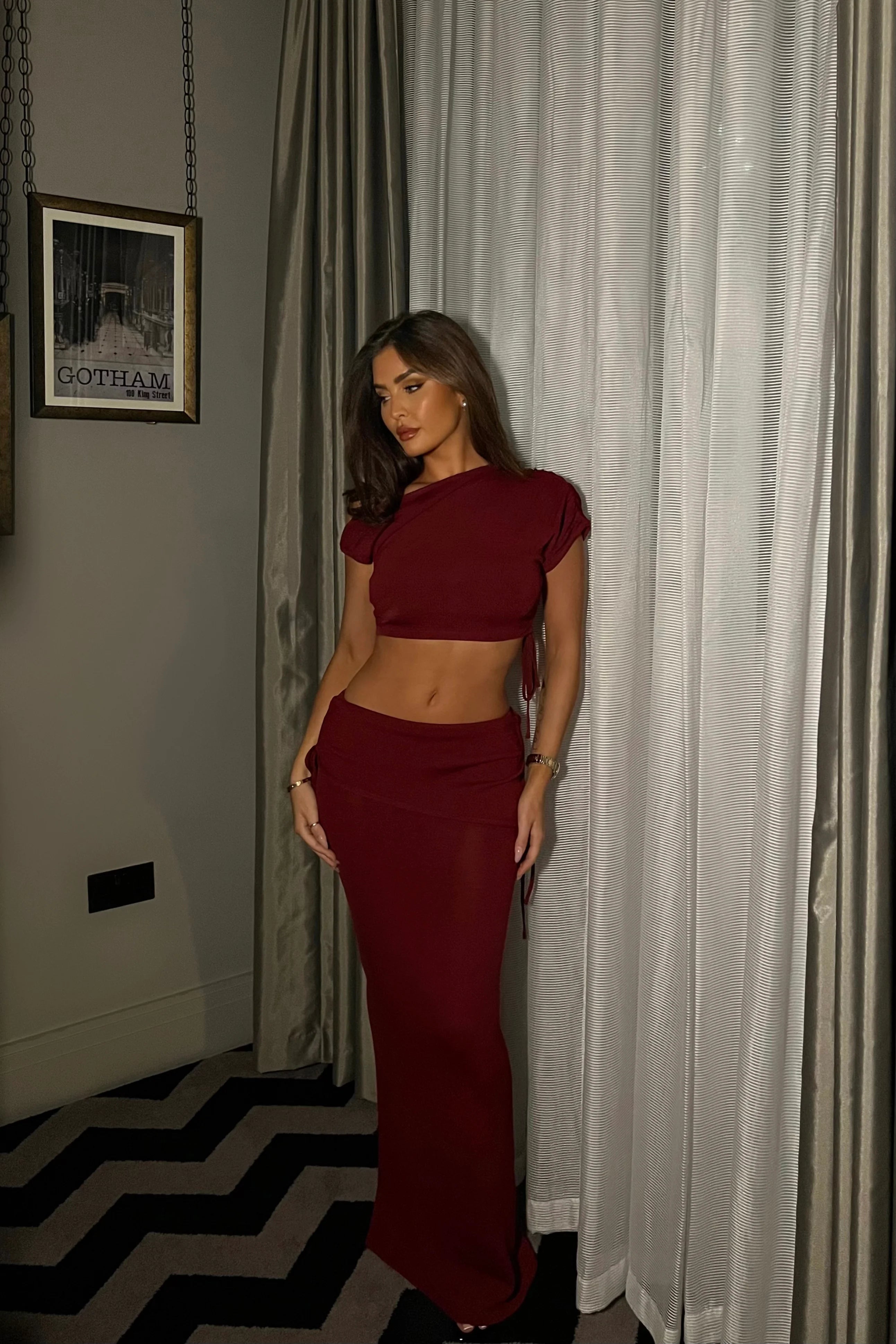YRIS KNIT CO-ORD | WINE - SALE