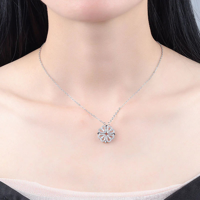 Vioraia Two In One Heart Clover Necklace