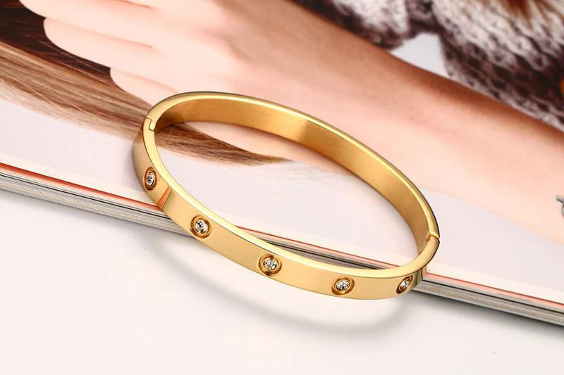 Vioraia Studded Sparkling Stones All Around Bangle