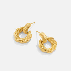 Vioraia Leah 18K Twisted Hoop Earrings