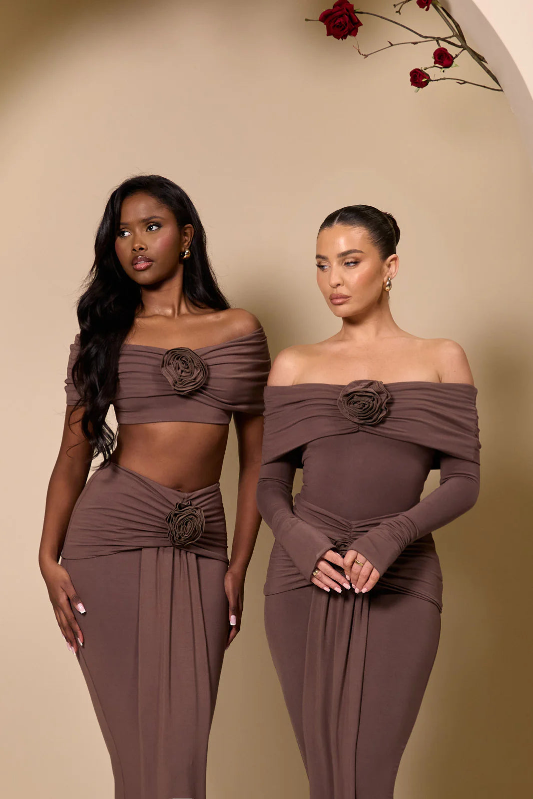 BELLE ROSE BODYSUIT | CHOC - SALE