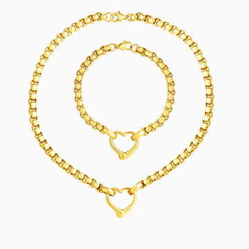 Vioraia Vintage Heart Pendant Jewelry Set