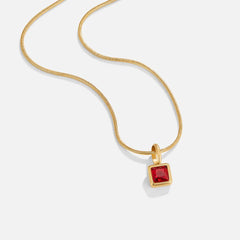 Vioraia Square Pendant Birthstone Necklace