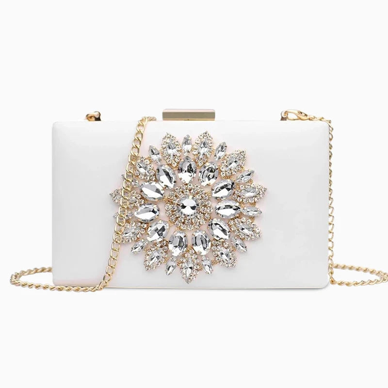 Vioraia Jennifer Diamond Studded Evening Clutch Bag