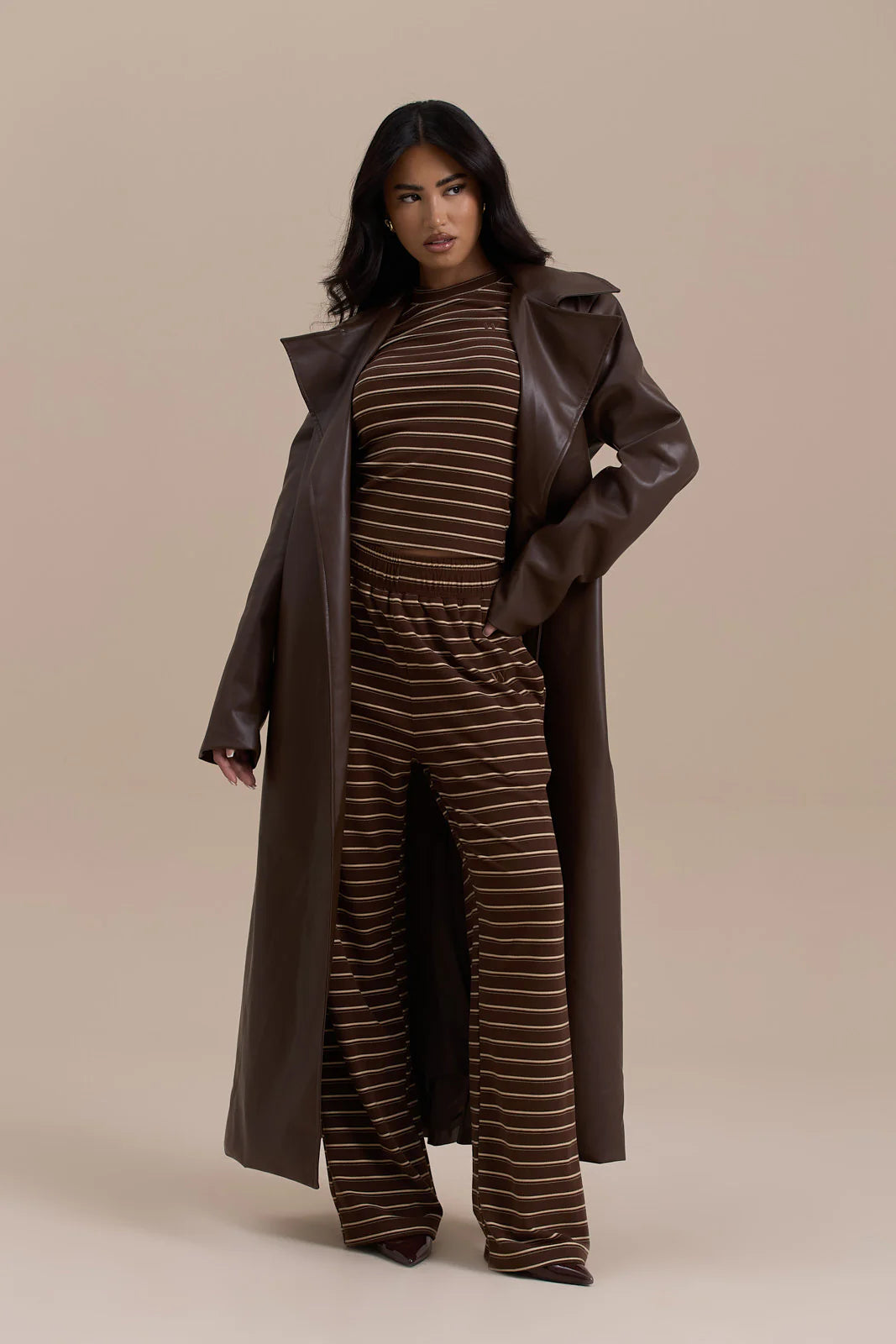 ANUSHKA TRENCH COAT | CHOCOLATE