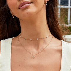 Vioraia Elowyn Crystal Petal Necklace