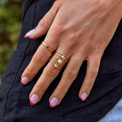 Vioraia Pearl Stack Ring
